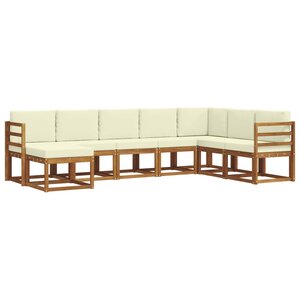 vidaXL Ensemble de canapés d'extérieur 8 pc Naturel et Crème