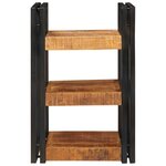 vidaXL Table de chevet Marron et Noir Bois de mangue massif