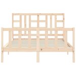 vidaXL Cadre de lit avec tête de lit 140x190 cm bois massif