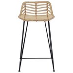 vidaXL Tabouret de bar 2 Pièces Naturel 44 x 45 x 76 cm Rattan et Acier