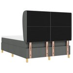 Lit à ressort vidaXL avec matelas gris foncé 160x200 cm en tissu