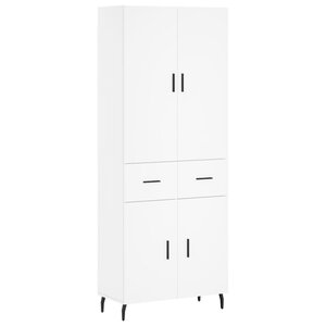 vidaXL Buffet haut Blanc 69 5x34x180 cm Bois d'ingénierie