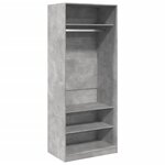 vidaXL Garde-robe gris béton 80x50x200 cm bois d'ingénierie