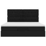 VidaXL Cadre de lit ottoman avec matelas noir 160x200 cm tissu