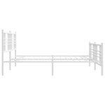 vidaXL Cadre de lit métal avec tête de lit/pied de lit blanc 200x200cm