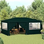 vidaXL Tente de réception avec parois latérales 4x6 m Vert 90 g/m²