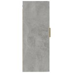 vidaXL Armoire murale Gris béton 35x34x90 cm Bois d'ingénierie