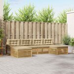 vidaXL Ensemble de canapés d'extérieur 6 pc Blanc et Beige