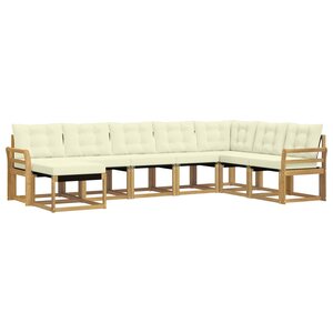 vidaXL Ensemble de canapés d'extérieur 8 pc Blanc et crème