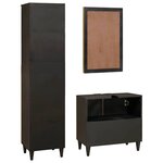 vidaXL Ensembles de mobilier de salle de bain 3 Pièces Noir et or
