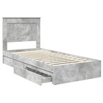 vidaXL Lit de Rangement Gris béton 100 x 200 cm Bois d'ingénierie