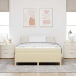vidaXL Cadre de lit avec matelas Crème 140 x 190 cm tissu