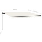 vidaXL Auvent automatique avec capteur de vent et LED 400x300 cm Crème