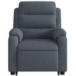 vidaXL Fauteuil inclinable électrique gris foncé velours