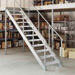 vidaXL Escalier en caillebotis 70x24x7 cm acier galvanisé