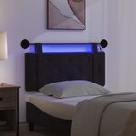 vidaXL Tête de lit suspendue Avec lumière LED Noir Velours
