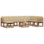vidaXL Ensemble de canapés d'extérieur 9 pc Naturel et Beige