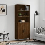 vidaXL Buffet haut Chêne marron 69 5x34x180 cm Bois d'ingénierie