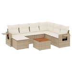 vidaXL Salon de jardin avec coussins 8 Pièces beige résine tressée