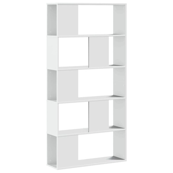 vidaXL Bibliothèque 5 niveaux blanc 80 5x23 5x162 5 cm bois ingénierie