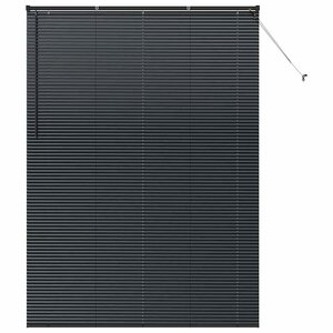 vidaXL Store de Fenêtre avec des rideaux Noir Aluminium