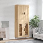 vidaXL Buffet haut Chêne sonoma 69 5x34x180 cm Bois d'ingénierie