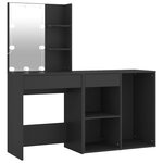 vidaXL Coiffeuse à LED avec armoire noir bois d'ingénierie