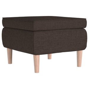 vidaXL Tabouret avec pieds en bois Marron foncé Tissu