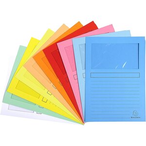 Paquet de 10 chemises à fenêtre SUPER 160g/m2 - 22x31cm Couleurs assorties x 10 EXACOMPTA