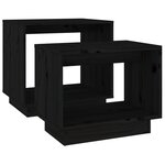 vidaXL Tables basses gigognes 2 Pièces Noir Bois de pin massif