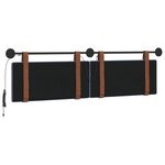 vidaXL Tête de lit suspendue Avec lumière LED Bleu denim PU antique