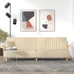 vidaXL Canapé-lit avec accoudoirs crème tissu