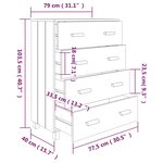 vidaXL Buffet HAMAR Gris foncé 79x40x103 5 cm Bois massif de pin