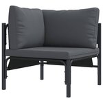 vidaXL Ensemble de canapé de jardin 9 Pièces Anthracite Acier