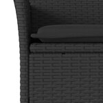 vidaXL Chaises de jardin avec coussins lot de 2 noir résine tressée
