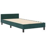 vidaXL Lit à ressorts avec tête de lit Vert foncé 90 x 200 cm Velours