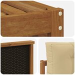 vidaXL Ensemble de canapés d'extérieur 7 pc Naturel et Beige
