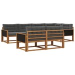 vidaXL Ensemble de canapés d'extérieur 8 pc Naturel et Anthracite