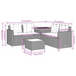 vidaXL Canapé de jardin avec table et coussins en forme de L gris