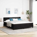 vidaXL Lit à ressorts avec matelas Noir 180 x 200 cm Velours