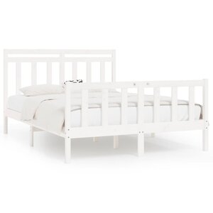 vidaXL Cadre de lit sans matelas blanc bois de pin massif 160x200 cm