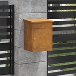 vidaXL Boîte de dépôt de colis Rouillé 47 5 x 38 x 59 cm Acier patiné