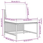 vidaXL Canapé de jardin à 3 places avec coussins Gris Résine tressée