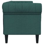 vidaXL Canapé Chesterfield 3 places vert foncé tissu