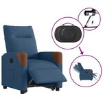 vidaXL Fauteuil inclinable électrique bleu tissu