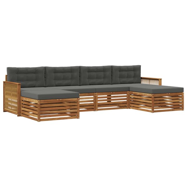 vidaXL Ensemble de canapés d'extérieur 6 pc Bois d'Acacia Massif