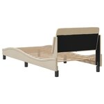 vidaXL Cadre de lit avec tête de lit Crème 90x200 cm Tissu