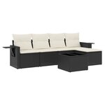 vidaXL Salon de jardin 6 Pièces avec coussins noir résine tressée