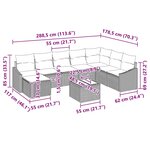 vidaXL Ensemble de canapés de jardin 9 pièces avec coussins noir poly rotin