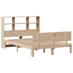 vidaXL Lit bibliothèque sans matelas 160x200 cm bois massif de pin